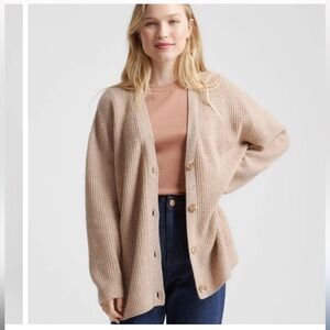 Quince Mongolian Cashmere Oversized Boyfriend Cardigan XS
